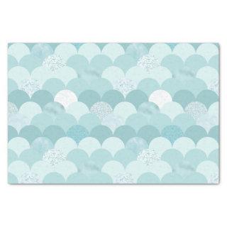 Cyan blue mermaid scales tissue paper