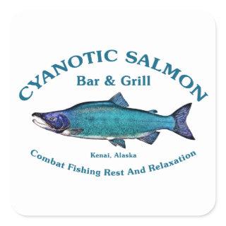 Cyanotic Salmon Bar & Grill Square Sticker