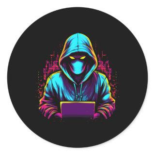Cyber Security Expert For White Hacker And Cyber W Classic Round Sticker