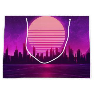 cyberpunk eletronic synthwave scifi pink large gift bag