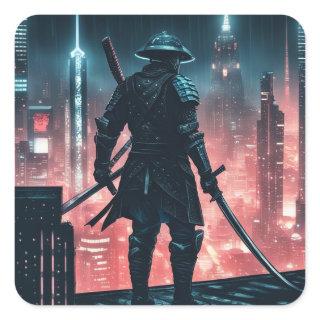 Cyberpunk Samurai Square Sticker