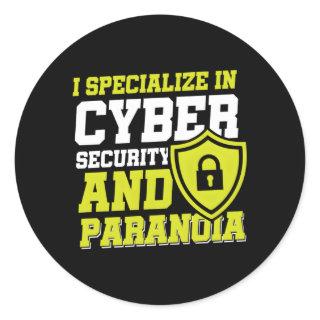 Cybersecurity Specialist White Hacker Classic Round Sticker