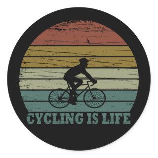 cycling inspirational quotes classic round sticker