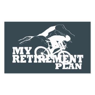 cycling is my retirement plan rectangular sticker