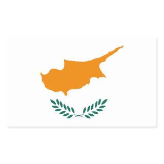 Cyprus country flag symbol long rectangular sticker