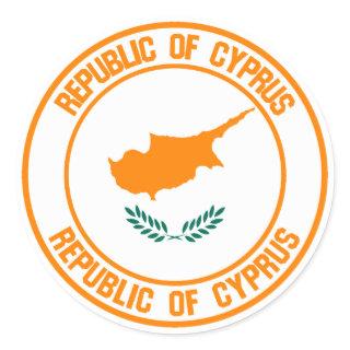 Cyprus Round Emblem Classic Round Sticker