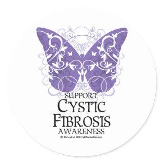 Cystic Fibrosis Butterfly Classic Round Sticker