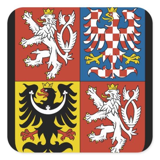 czech emblem square sticker