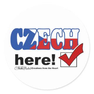 Czech Here (light) Classic Round Sticker