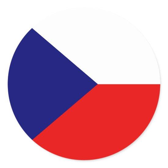 Czech High quality Flag Classic Round Sticker