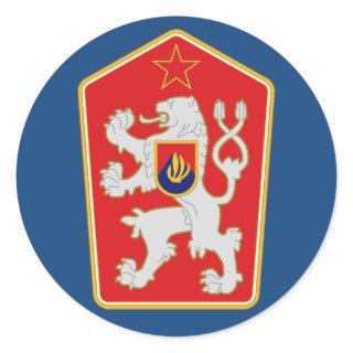 Czechoslovakia - Coat Of Arms (1960–1990) Sticker. Classic Round Sticker