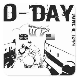 D-DAY June 6, 1944 Square Sticker