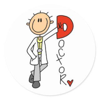 D is for Doctor Classic Round Sticker