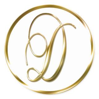 D Monogram Faux Gold Envelope Or Favor Seal