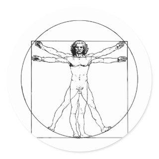 Da Vinci Vitruvian Man Classic Round Sticker