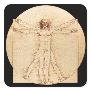 Da Vinci Vitruvian Man Square Sticker