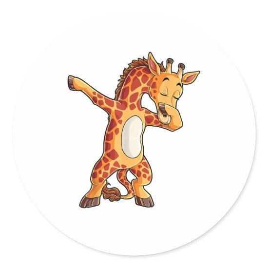 Dabbing Giraffe T shirt Giraffes Funny Dab Dance T Classic Round Sticker