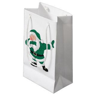 Dabbing Green Santa Claus | Fun Holiday XMAS Humor Small Gift Bag