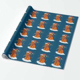 Dabbing Snowman Basketball Ball Tee Christmas Sant