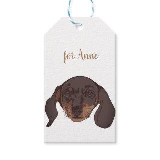 Dachshund dog Portrait Custom Gift Tags