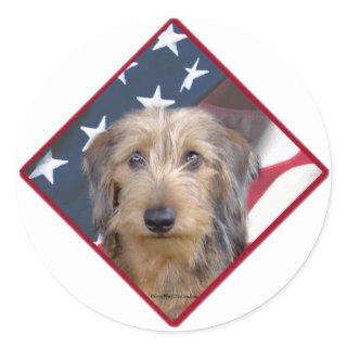 Dachshund Flag 2 Classic Round Sticker