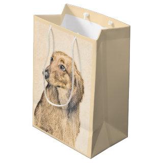 Dachshund (Longhaired) Painting - Original Dog Art Medium Gift Bag