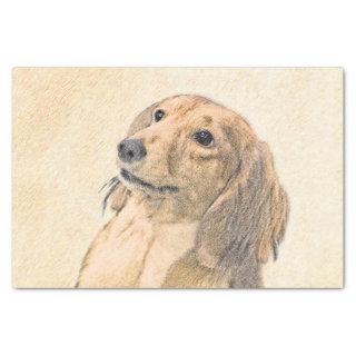 Dachshund (Longhaired) Painting - Original Dog Art Tissue Paper