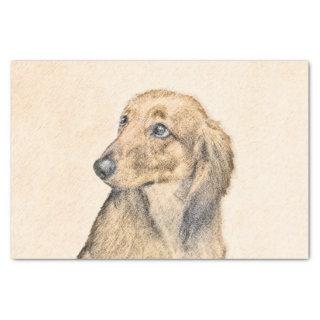 Dachshund (Longhaired) Painting - Original Dog Art Tissue Paper