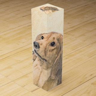 Dachshund (Longhaired) Painting - Original Dog Art Wine Box