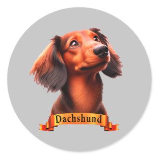 Dachshund love friendly cute sweet dog classic round sticker