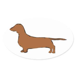 dachshund oval sticker