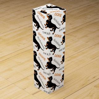 Dachshund Pattern Wine Gift Box