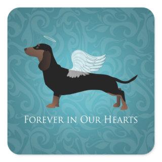 Dachshund - Pet Loss Memorial Design Square Sticker