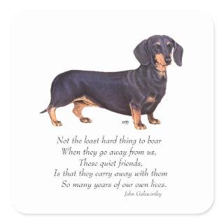 Dachshund Rainbow Bridge Square Sticker