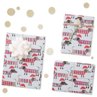 Dachshund Sausage Dogs in Christmas Hats and Knits  Sheets