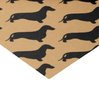 Dachshund silhouette black + your ideas tissue paper