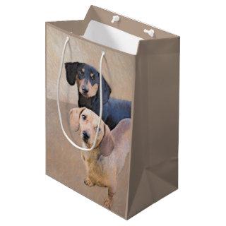 Dachshund (Smooth) Painting - Original Dog Art Medium Gift Bag