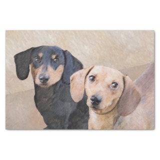 Dachshund (Smooth) Painting - Original Dog Art Tissue Paper