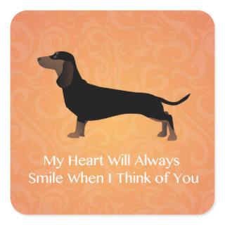 Dachshund - Thinking of You Design Square Sticker
