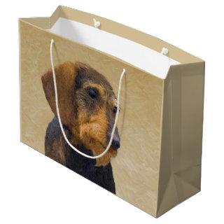 Dachshund (Wirehaired) Painting Original Dog Art Large Gift Bag
