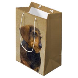 Dachshund (Wirehaired) Painting Original Dog Art Medium Gift Bag