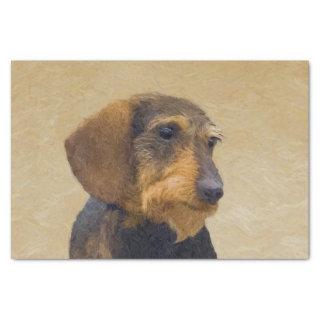 Dachshund (Wirehaired) Painting Original Dog Art Tissue Paper