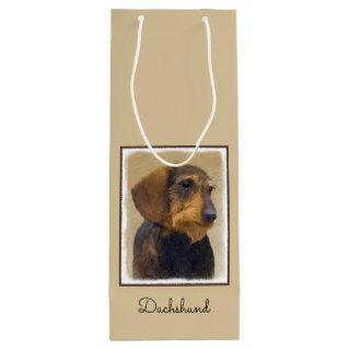 Dachshund (Wirehaired) Painting Original Dog Art Wine Gift Bag