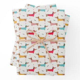 Dachshunds in Sweaters Holiday Pattern  Sheets