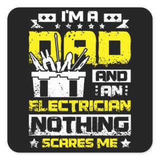 Dad and electrician square sticker