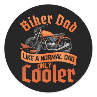 Dad Biker Father's Day Motorcycle Rider Classic Round Sticker