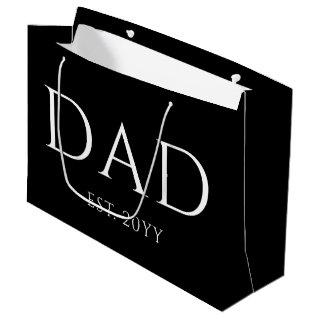 Dad Est Modern New Daddy Promoted to Dad Large Gift Bag