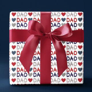 Dad Silver Red Blue Script Typography Father's Day