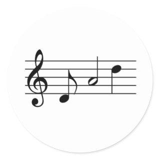 Dad spelled in Music Notes Classic Round Sticker