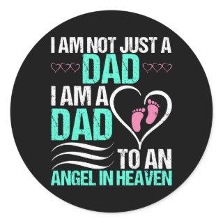 Dad To An Angel In Heaven Miscarriage Awareness Classic Round Sticker